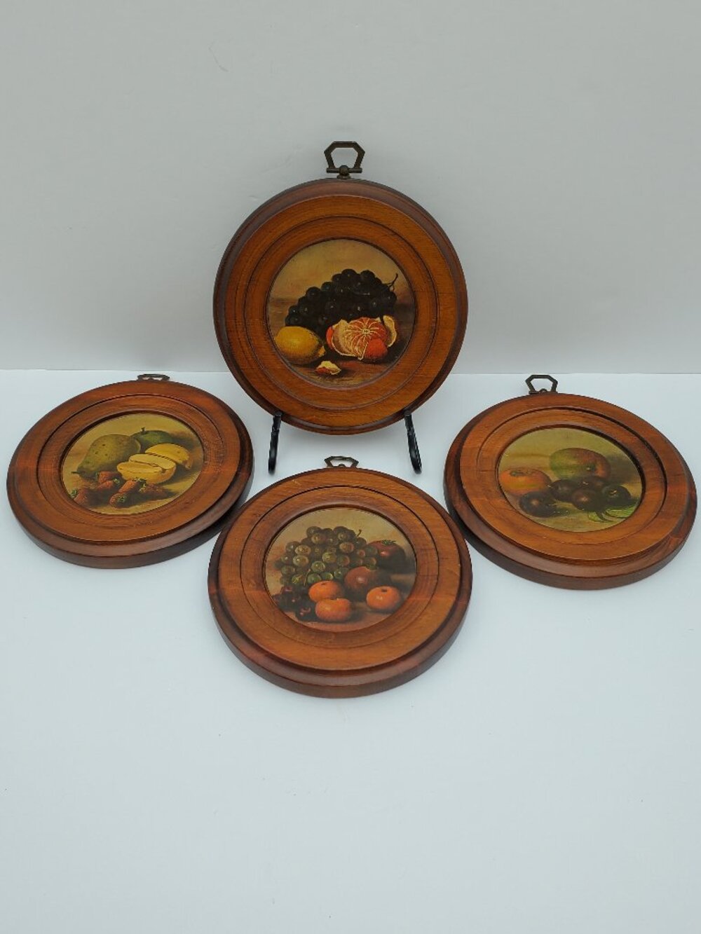 Rustic Fruit Themed Wooden Kitchen Plaques Orchard Paper Print on Wood Wall Art